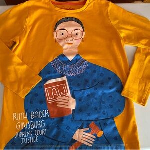 Piccolina Ruth Bader Ginsburg Shirt Long Sleeve Crew Neck 10 Yellow Justice
